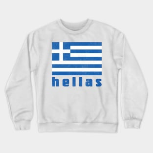 Hellas / Greece Retro Faded Style Flag Design Crewneck Sweatshirt